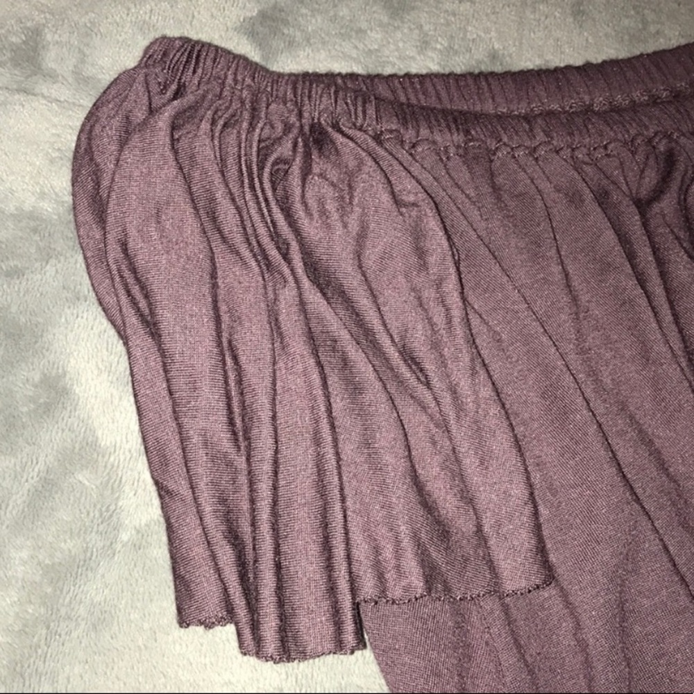 Purple truly madly deeply off the shoulder top